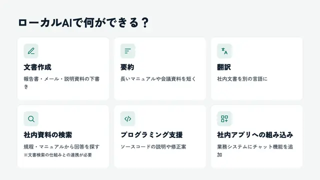 ローカルAIでできること